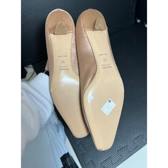 PRADA Vintage Silk Floral Embroidered Kitten Heel Shoes in‎ Blush Pink 37 US 6.5 - Picture 9 of 11